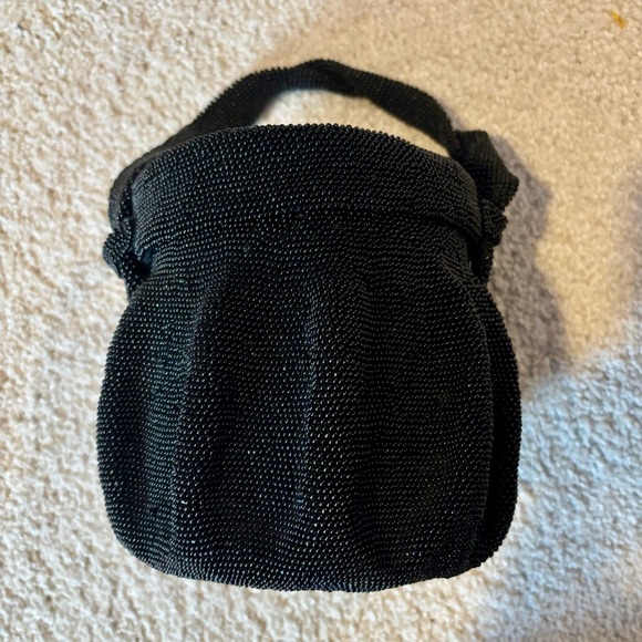 Vintage Black Beaded Handbag with twisted handle - Picture 3 of 6